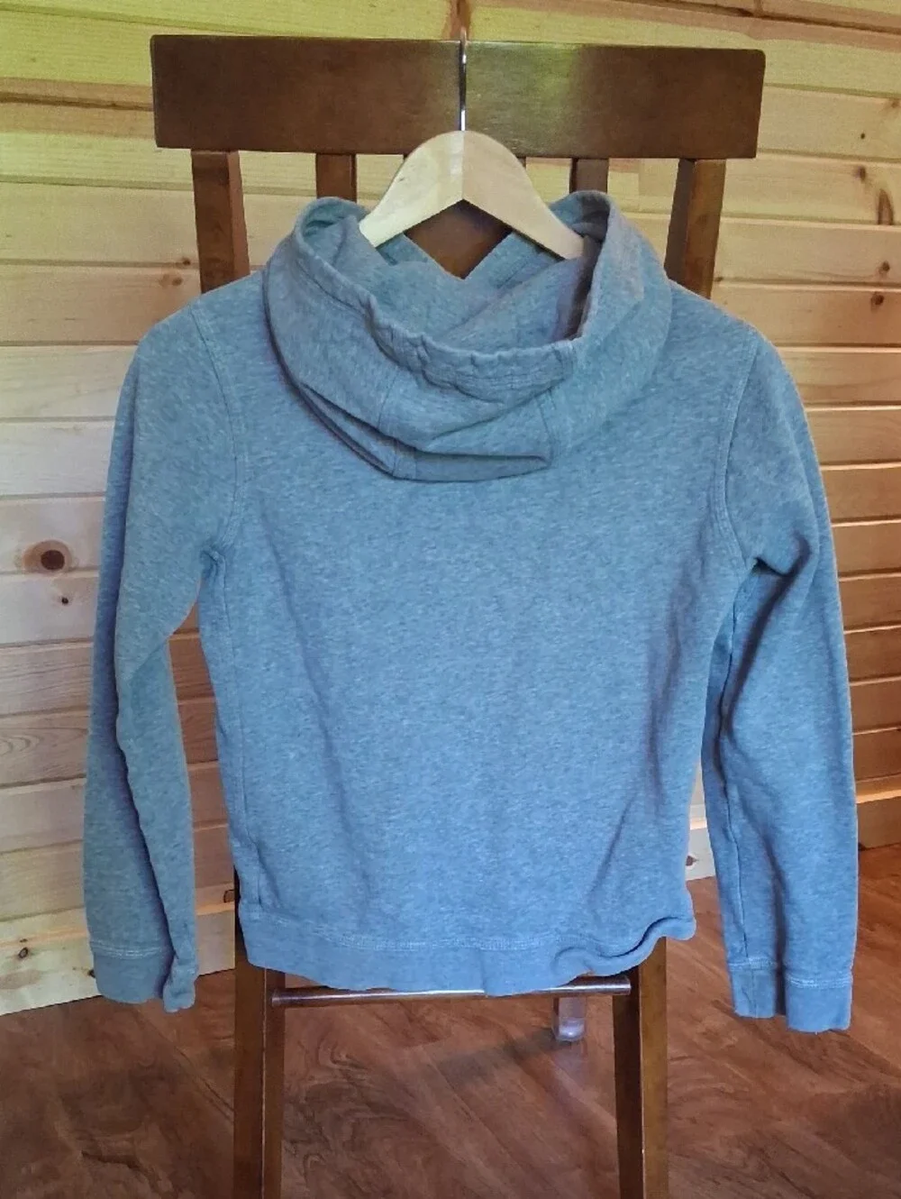 Nike Youth Heather Gray Hoodie with White Swoosh and Black Logo
